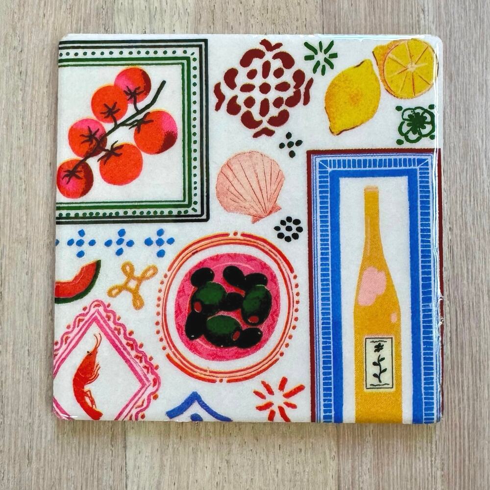 Italian Summer Coasters | Amalfi Coast Tile Coasters | Hostess Gift - Picture 4 of 6